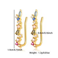 1 Pair Elegant Cute Romantic Geometric Inlay Sterling Silver Zircon White Gold Plated Gold Plated Ear Cuffs main image 2