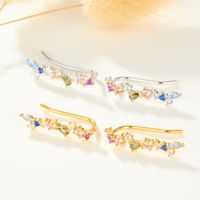 1 Pair Elegant Cute Romantic Geometric Inlay Sterling Silver Zircon White Gold Plated Gold Plated Ear Cuffs main image 4