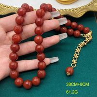 Vintage Style Simple Style Solid Color Agate Beaded Women's Bracelets Necklace main image 5