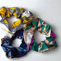 Women's Elegant Retro Artistic Argyle Chains Print Cloth Printing Hair Tie main image 3