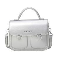Women's Medium Pu Leather Solid Color Preppy Style Classic Style Square Lock Clasp Messenger Bag sku image 4