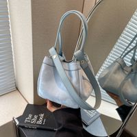 Women's Medium Pu Leather Solid Color Basic Bucket Magnetic Buckle Bucket Bag main image 6