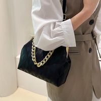 Women's Medium Pu Leather Solid Color Elegant Classic Style Square Buckle Crossbody Bag Evening Bag main image 4