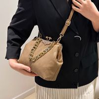 Women's Medium Pu Leather Solid Color Elegant Classic Style Square Buckle Crossbody Bag Evening Bag main image 3