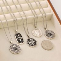 304 Stainless Steel Titanium Steel Casual Simple Style Classic Style Human Geometric Pendant Necklace main image 7