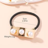 Women's Simple Style Classic Style Solid Color Alloy Cloth Inlay Pearl Hair Tie main image 3
