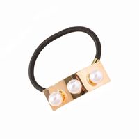 Women's Simple Style Classic Style Solid Color Alloy Cloth Inlay Pearl Hair Tie main image 5