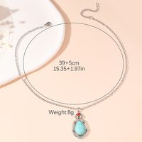Simple Style Classic Style Water Droplets Alloy Inlay Turquoise Women's Earrings Necklace main image 2