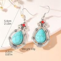 Simple Style Classic Style Water Droplets Alloy Inlay Turquoise Women's Earrings Necklace main image 3