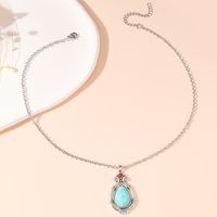 Simple Style Classic Style Water Droplets Alloy Inlay Turquoise Women's Earrings Necklace sku image 2