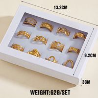 304 Stainless Steel 18K Gold Plated Simple Style Hollow Out Oval Heart Shape Open Rings main image 3
