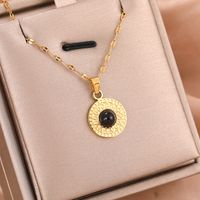 316 Stainless Steel  18K Gold Plated Casual Streetwear Inlay Geometric Natural Stone Rhinestones Pendant Necklace main image 8