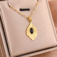 316 Stainless Steel  18K Gold Plated Casual Streetwear Inlay Geometric Natural Stone Rhinestones Pendant Necklace main image 10