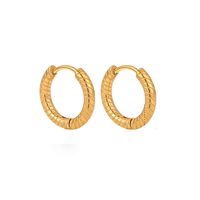 1 Pair Basic Round Plating 304 Stainless Steel 18K Gold Plated Earrings main image 6