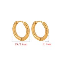 1 Pair Basic Round Plating 304 Stainless Steel 18K Gold Plated Earrings main image 3