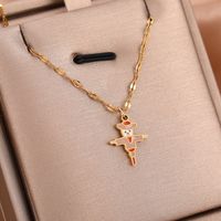 316 Stainless Steel  18K Gold Plated Retro Cross Heart Shape Pendant Necklace main image 8
