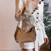 Women's Medium Pu Leather Solid Color Classic Style Streetwear Pillow Shape Zipper Crossbody Bag Underarm Bag main image 3