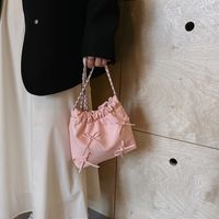 Women's Medium Pu Leather Solid Color Bow Knot Cute Classic Style Square Magnetic Buckle Bucket Bag main image 5
