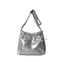 Women's Medium Pu Leather Solid Color Bow Knot Cute Classic Style Square Magnetic Buckle Bucket Bag sku image 4