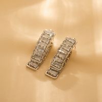1 Pair Luxurious Shiny Solid Color Plating Inlay Titanium Steel Zircon 18K Gold Plated Earrings main image 6