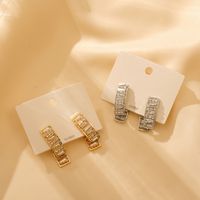 1 Pair Luxurious Shiny Solid Color Plating Inlay Titanium Steel Zircon 18K Gold Plated Earrings main image 8