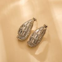 1 Pair Glam Luxurious Solid Color Plating Inlay Titanium Steel Zircon 18K Gold Plated Ear Studs main image 7