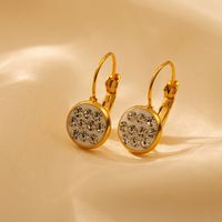 1 Pair Simple Style Classic Style Square Heart Shape Plating Inlay Copper Crystal Rhinestones 18K Gold Plated Drop Earrings main image 4