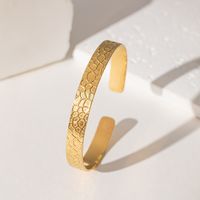 Vintage Style Simple Style Square Leaves Solid Color 304 Stainless Steel 18K Gold Plated Bangle In Bulk main image 4