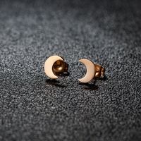 1 Pair Simple Style Classic Style Round Star Moon Hollow Out 304 Stainless Steel 18K Gold Plated Ear Studs main image 5