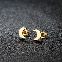 1 Pair Simple Style Classic Style Round Star Moon Hollow Out 304 Stainless Steel 18K Gold Plated Ear Studs main image 1