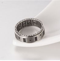 Hip-Hop Retro Solid Color 304 Stainless Steel Men's Rings sku image 1