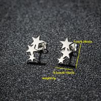 1 Pair Simple Style Classic Style Round Star Moon Hollow Out 304 Stainless Steel 18K Gold Plated Ear Studs sku image 4