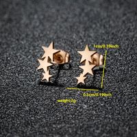 1 Pair Simple Style Classic Style Round Star Moon Hollow Out 304 Stainless Steel 18K Gold Plated Ear Studs sku image 20