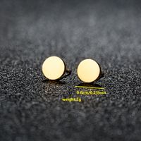 1 Pair Simple Style Classic Style Round Star Moon Hollow Out 304 Stainless Steel 18K Gold Plated Ear Studs sku image 22