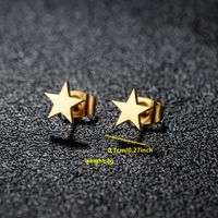 1 Pair Simple Style Classic Style Round Star Moon Hollow Out 304 Stainless Steel 18K Gold Plated Ear Studs sku image 25