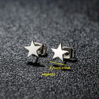 1 Pair Simple Style Classic Style Round Star Moon Hollow Out 304 Stainless Steel 18K Gold Plated Ear Studs sku image 6