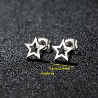 1 Pair Simple Style Classic Style Round Star Moon Hollow Out 304 Stainless Steel 18K Gold Plated Ear Studs sku image 7