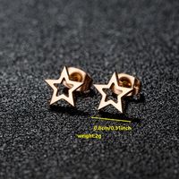 1 Pair Simple Style Classic Style Round Star Moon Hollow Out 304 Stainless Steel 18K Gold Plated Ear Studs sku image 29