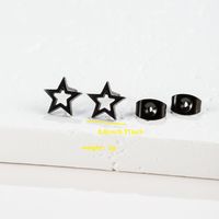 1 Pair Simple Style Classic Style Round Star Moon Hollow Out 304 Stainless Steel 18K Gold Plated Ear Studs sku image 30