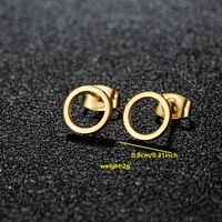 1 Pair Simple Style Classic Style Round Star Moon Hollow Out 304 Stainless Steel 18K Gold Plated Ear Studs sku image 34