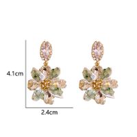 1 Pair Simple Style Classic Style Flower Inlay Alloy Rhinestones Drop Earrings main image 2