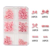Cute Sweet Bow Knot Zinc Alloy Nail Decoration Accessories 60 Pieces Per Pack sku image 1