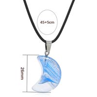Simple Style Classic Style Moon Glass Leather Rope Plating White Gold Plated Women's Pendant Necklace main image 9