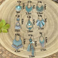 1 Pair Hip-Hop Retro Leaf Inlay Alloy Turquoise Drop Earrings main image 2