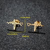 1 Pair Cute Japanese Style Cross Heart Shape Butterfly Hollow Out 304 Stainless Steel 18K Gold Plated Ear Studs sku image 19