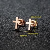 1 Pair Cute Japanese Style Cross Heart Shape Butterfly Hollow Out 304 Stainless Steel 18K Gold Plated Ear Studs sku image 23