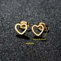 1 Pair Cute Japanese Style Cross Heart Shape Butterfly Hollow Out 304 Stainless Steel 18K Gold Plated Ear Studs sku image 25