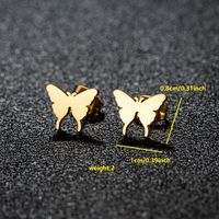1 Paar Süß Japanischer Stil Kreuzen Herzform Schmetterling Aushöhlen Edelstahl 304 18 Karat Vergoldet Ohrstecker sku image 34