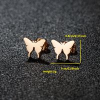 1 Pair Cute Japanese Style Cross Heart Shape Butterfly Hollow Out 304 Stainless Steel 18K Gold Plated Ear Studs sku image 35