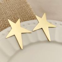 304 Stainless Steel 14K Gold Plated IG Style Modern Style Cool Style Plating Pentagram Rings Earrings main image 4